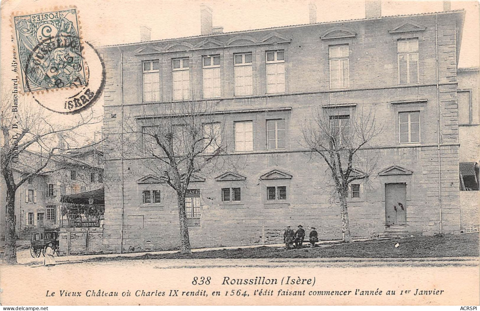 ROUSSILLON Le Vieux Chateau Ou Charles IX Rendit En 1564 Edit Faisant Commencer Annee 1janvier 3(scan Recto-verso) MA479 - Roussillon