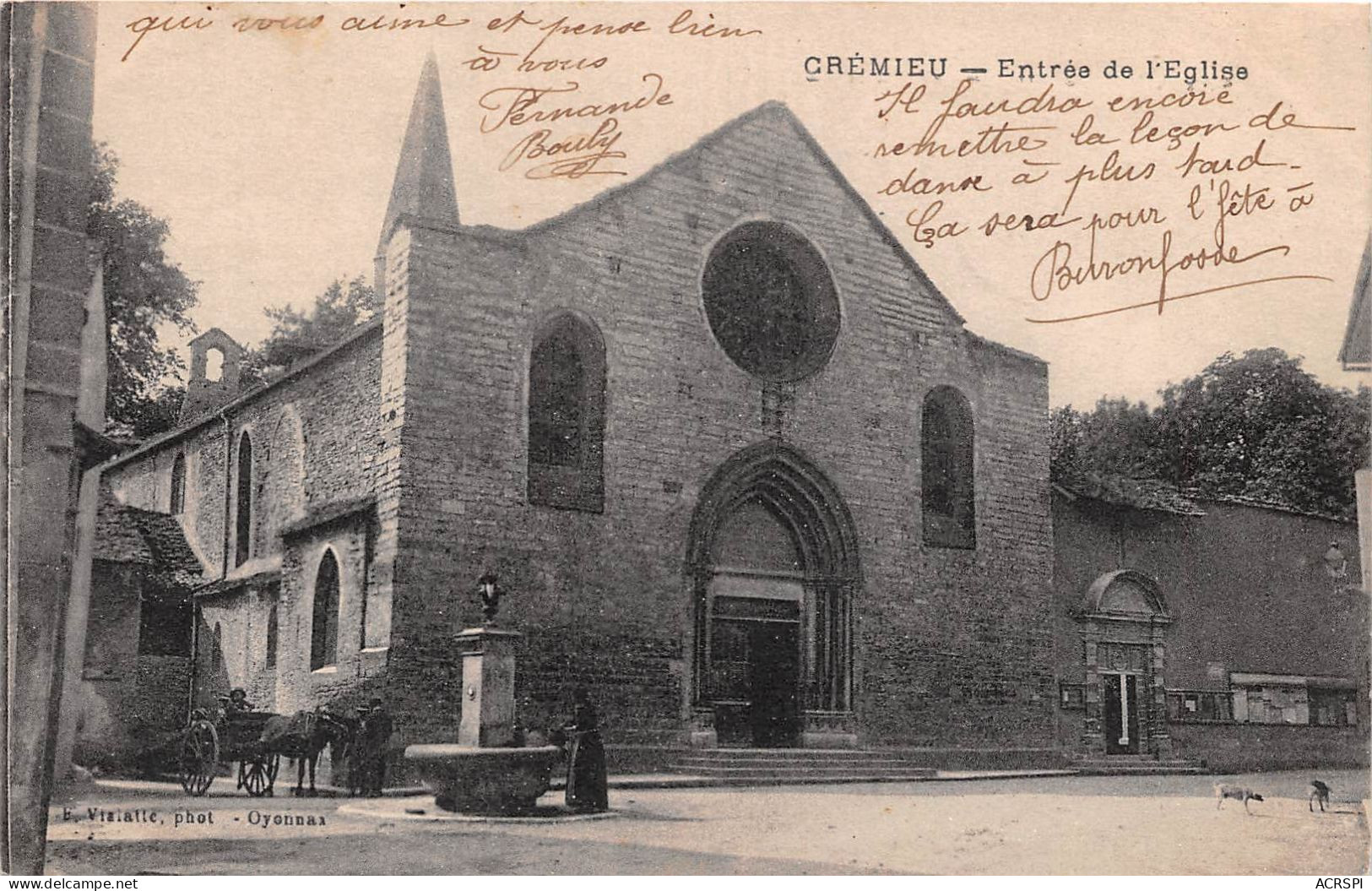 CREMIEU Entree De L Eglise 13(scan Recto-verso) MA479 - Crémieu