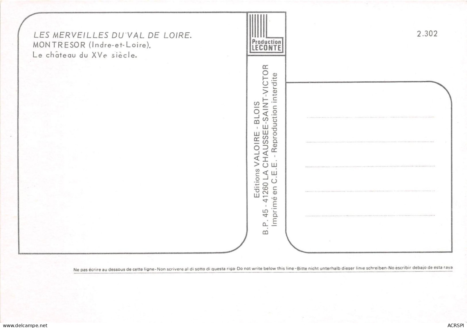 Les Merveilles Du Val De Loire MONTRESOR Le Chateau Du XVe Siecle 14(scan Recto-verso) MA465 - Montrésor