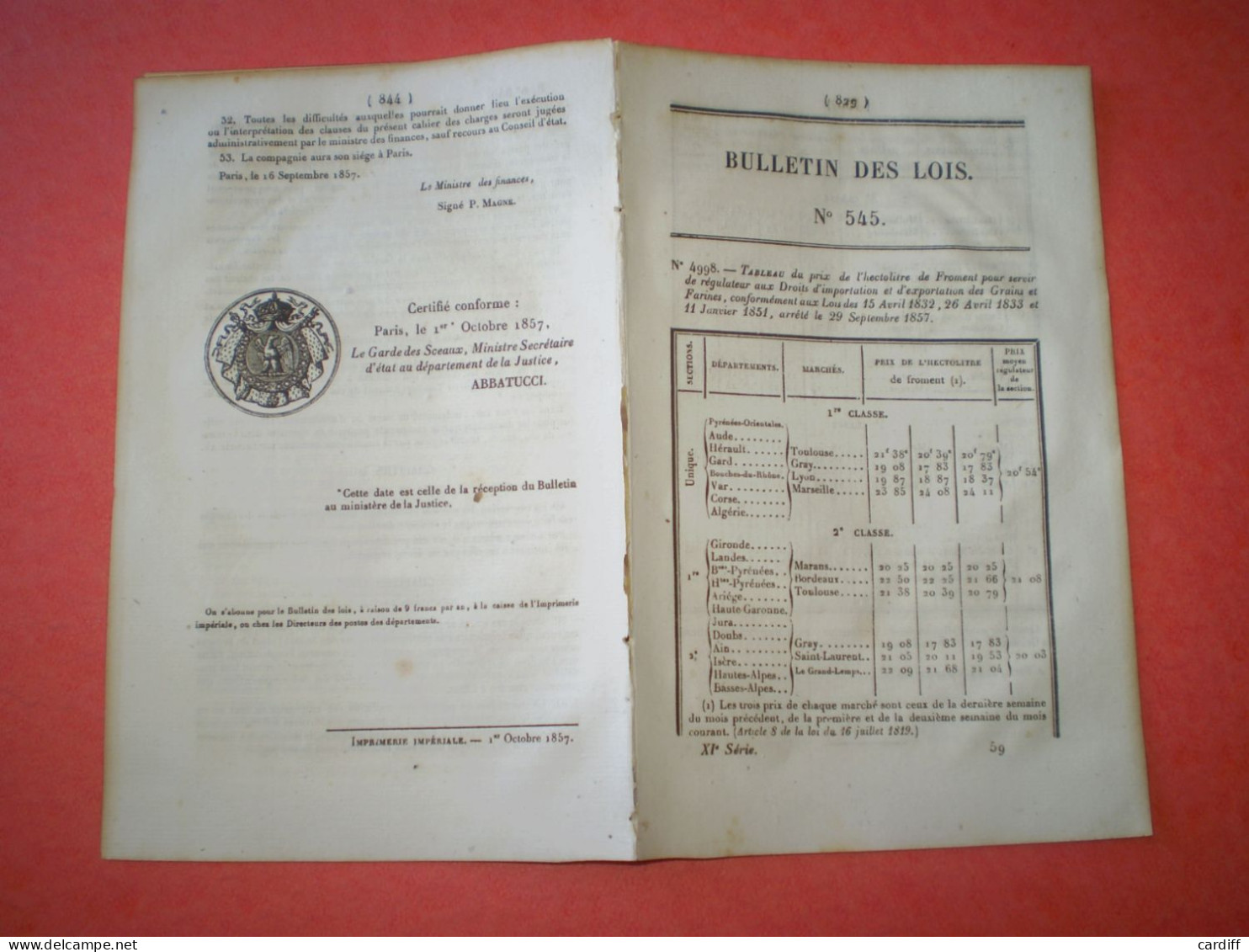 Lois: Napoléon Convention Exploitation Ligne De Correspondance France Brésil, Messagerie Impériales, Paquebots à Vapeur - Gesetze & Erlasse