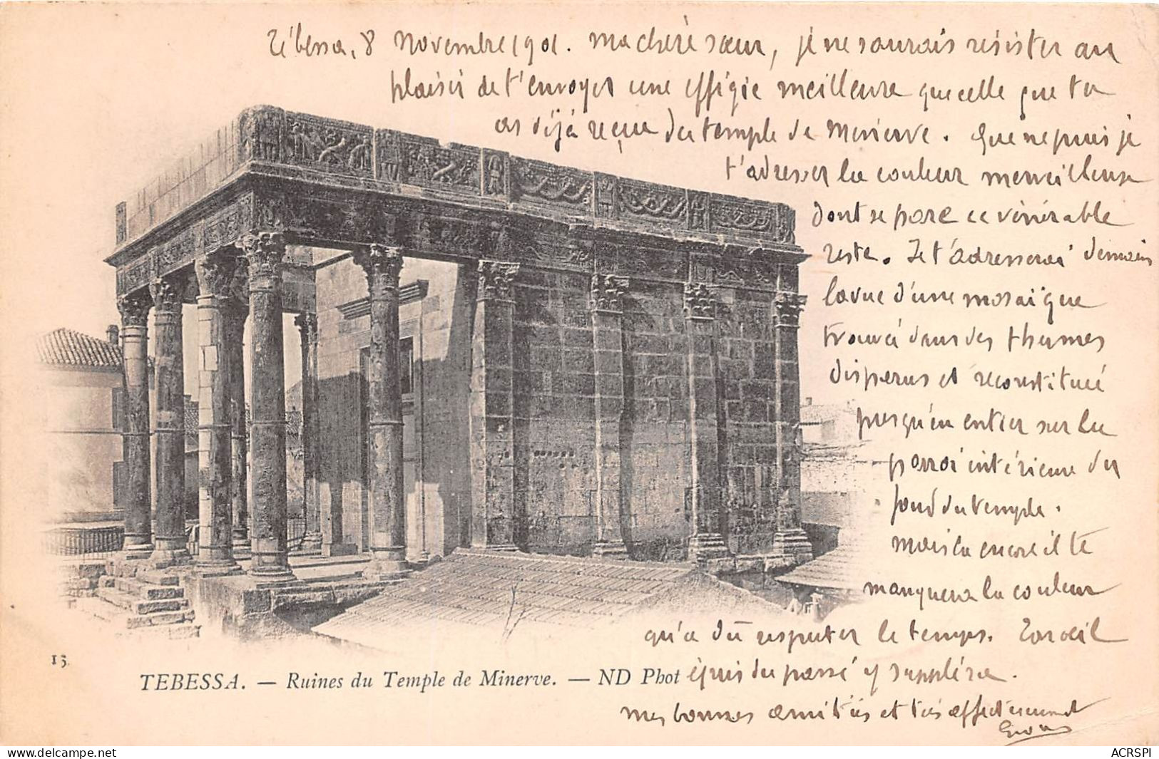 TEBESSA Ruines Du Temple De Minerve 4(scan Recto-verso) MA489 - Tebessa