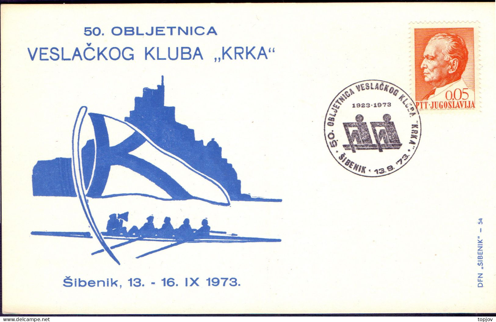 JUGOSLAVIA - ROWING CLUB KRKA  ŠIBENIK - 1973 - Aviron