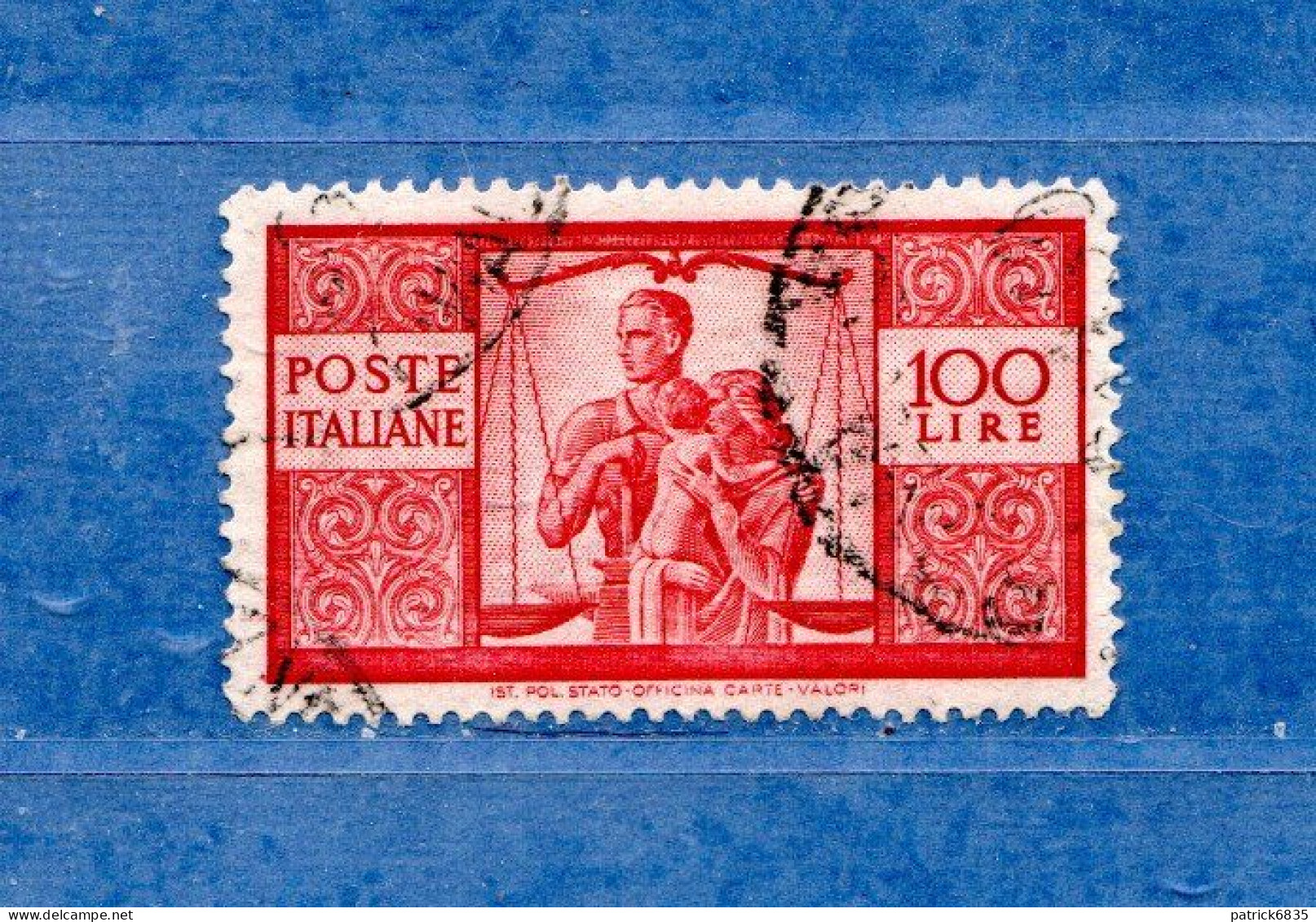 ITALIA - 1945/48 ° - DEMOCRATICA. Lire 100. Unif. 565.  D. 14 - 1946-60: Oblitérés