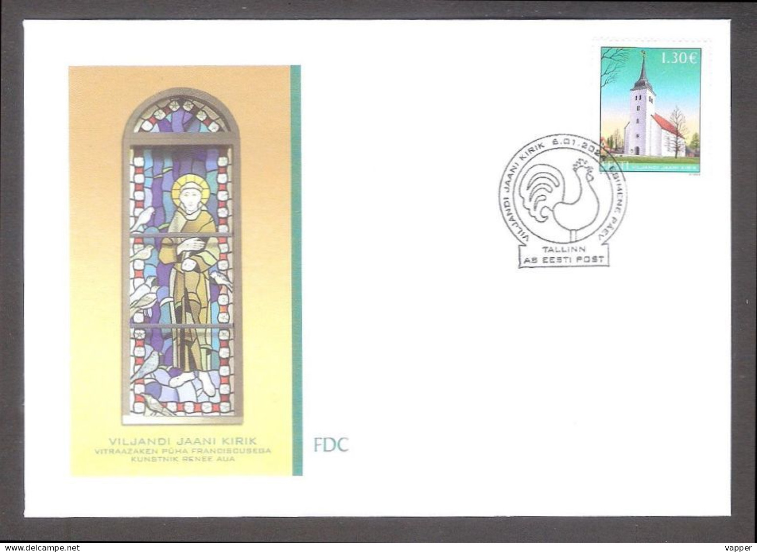 St. John's Church In Viljandi Estonia 2024  Stamp FDC Mi 1095 - Estonia