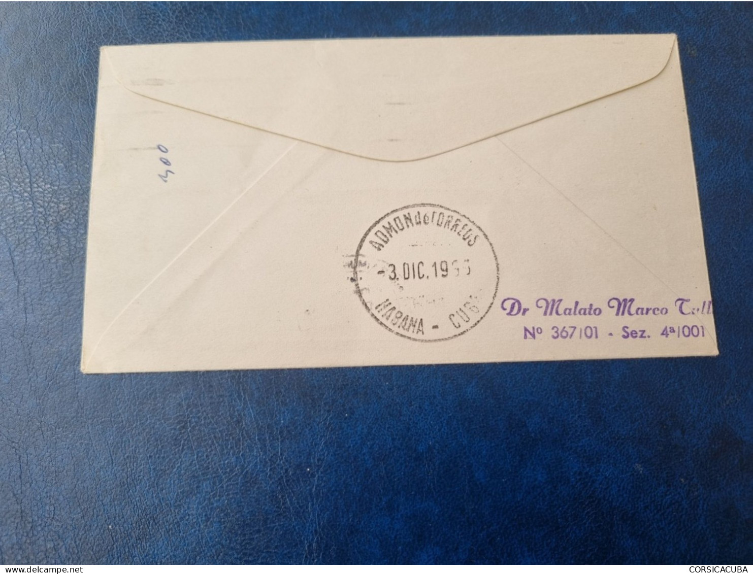 CUBA  PRIMER  DIA  1956   Dr  RAIMUNDO  GARCIA  MENOCAL  Certificada  ELMO //  PARFAIT  ETAT  //  1er  CHOIX  // - FDC