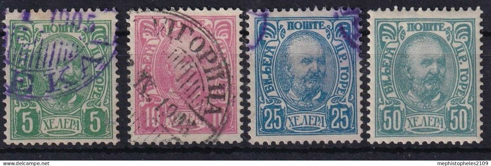 MONTENEGRO 1902 - Canceled/MLH - Sc# 59-62 - Perf. 13 : 13 1/2 - Montenegro