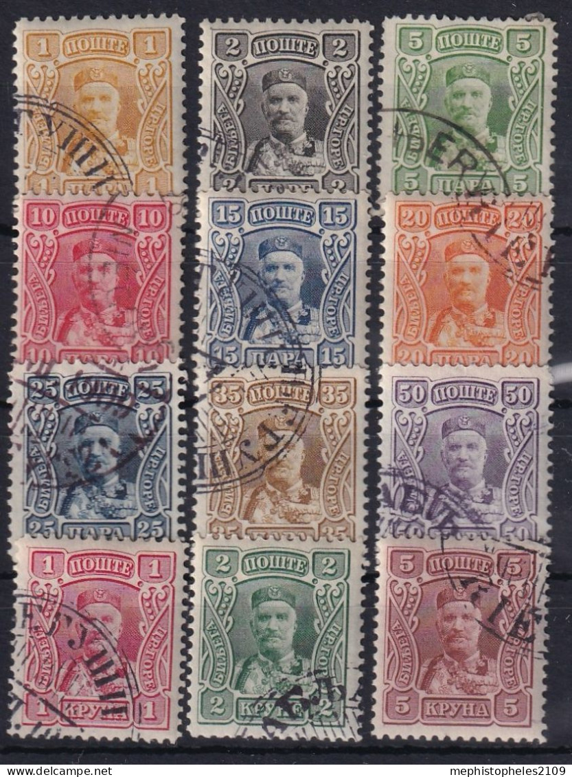 MONTENEGRO 1907 - Canceled - Sc# 75-86 - Complete Set! - Montenegro