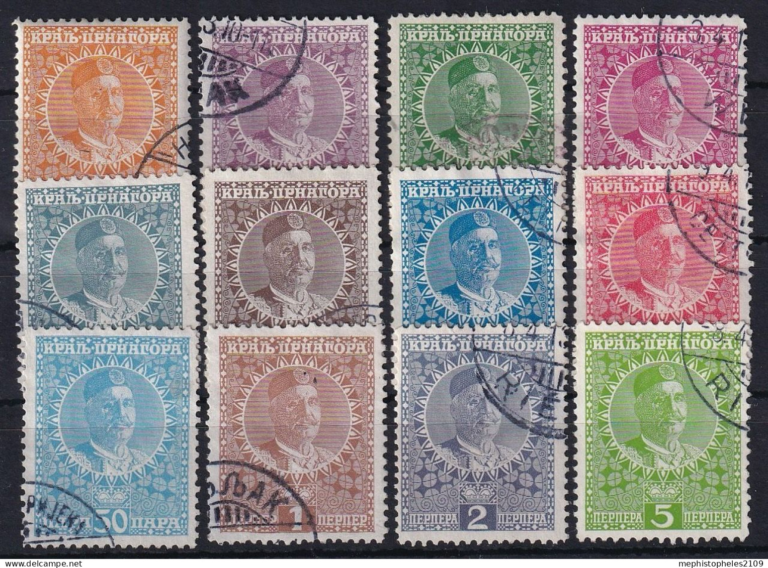 MONTENEGRO 1913 - Canceled - Sc# 99-110 - Complete Set! - Montenegro