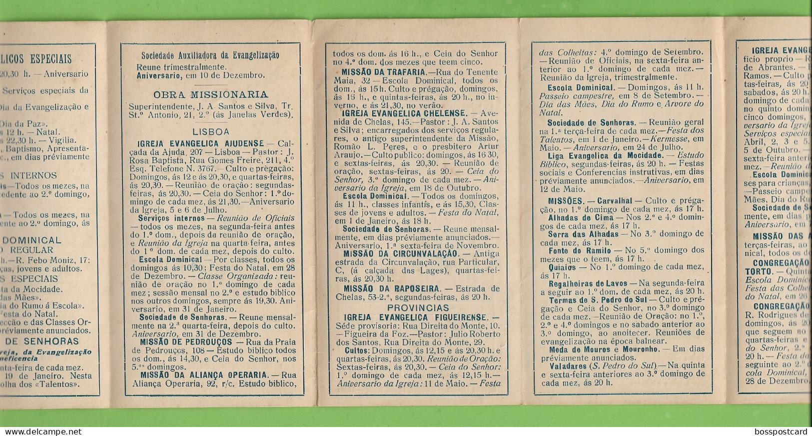 Lisboa  - Calendário De 1931 Da Igreja Evangelica Lisbonense - Publicidade - Portugal - Groot Formaat: 1921-40