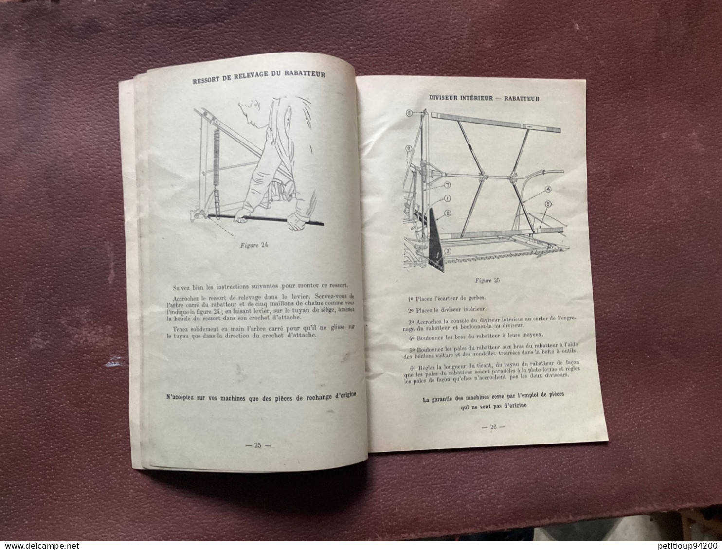 Catalogue DEERING  Moissonneuse Lieuse a Chevaux No 5 INSTRUCTIONS