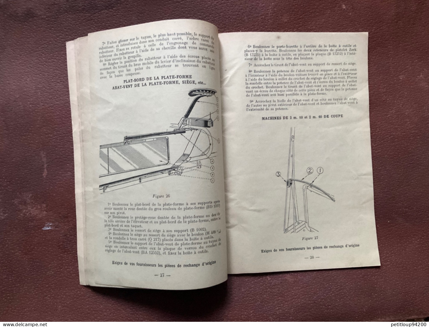 Catalogue DEERING  Moissonneuse Lieuse a Chevaux No 5 INSTRUCTIONS