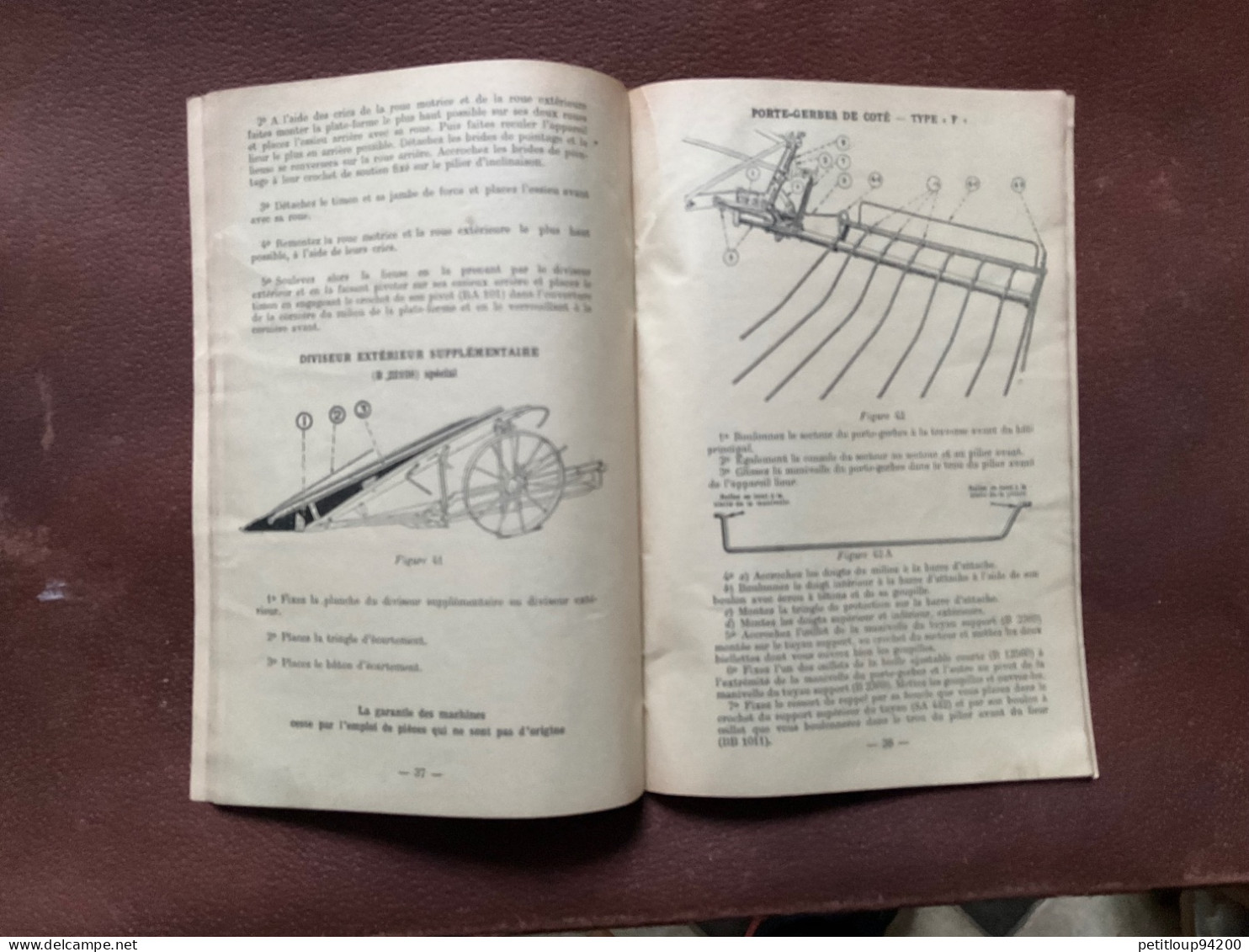 Catalogue DEERING  Moissonneuse Lieuse a Chevaux No 5 INSTRUCTIONS