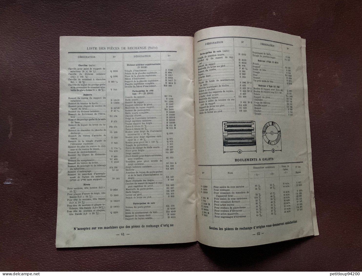 Catalogue DEERING  Moissonneuse Lieuse a Chevaux No 5 INSTRUCTIONS