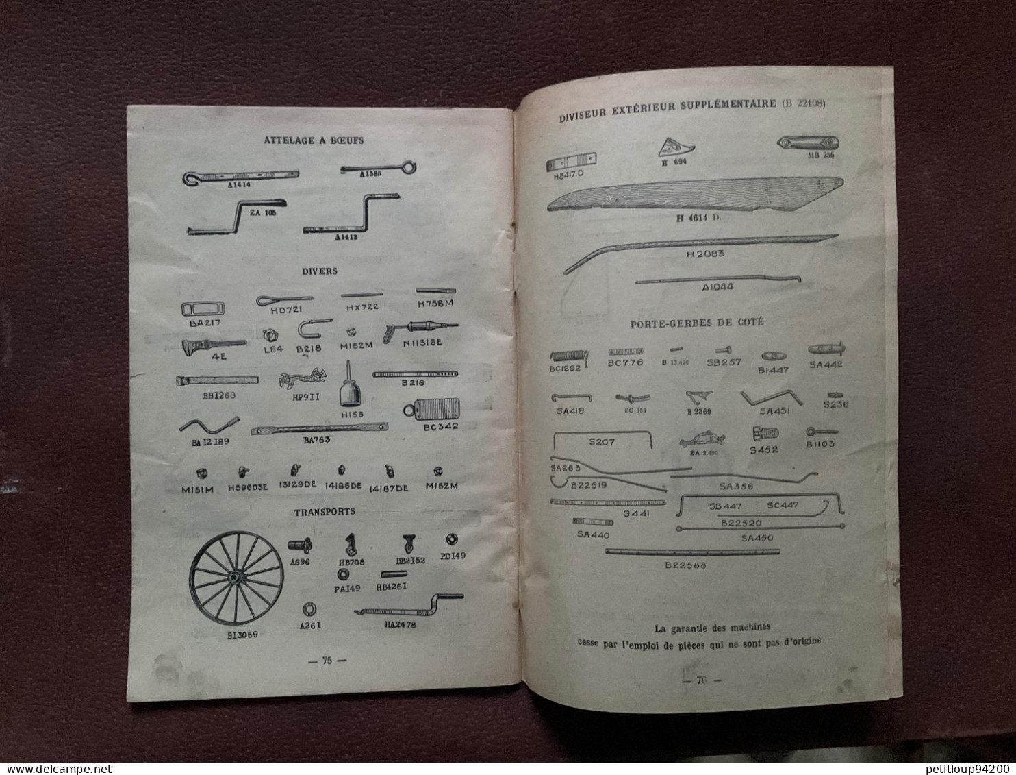 Catalogue DEERING  Moissonneuse Lieuse a Chevaux No 5 INSTRUCTIONS