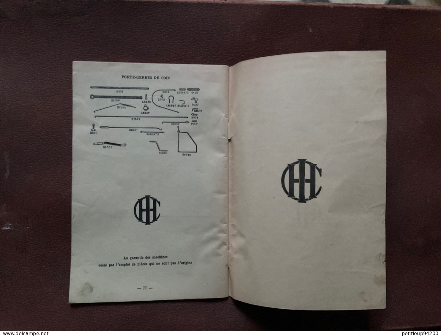 Catalogue DEERING  Moissonneuse Lieuse a Chevaux No 5 INSTRUCTIONS