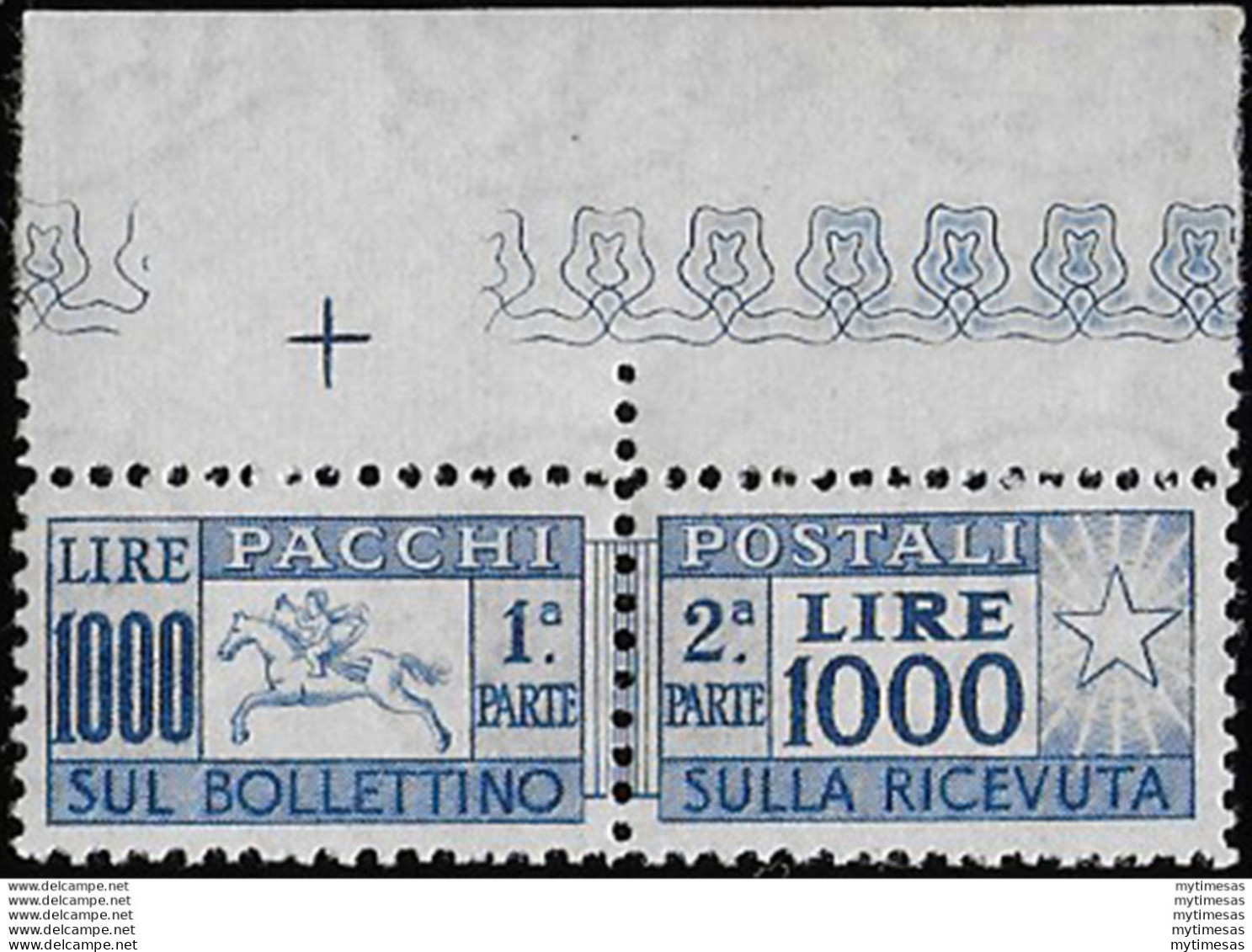 1954 Italia Pacchi Postali Lire 1.000 Cavallino Bac MNH Sassone N. 81/I - 1946-60: Neufs