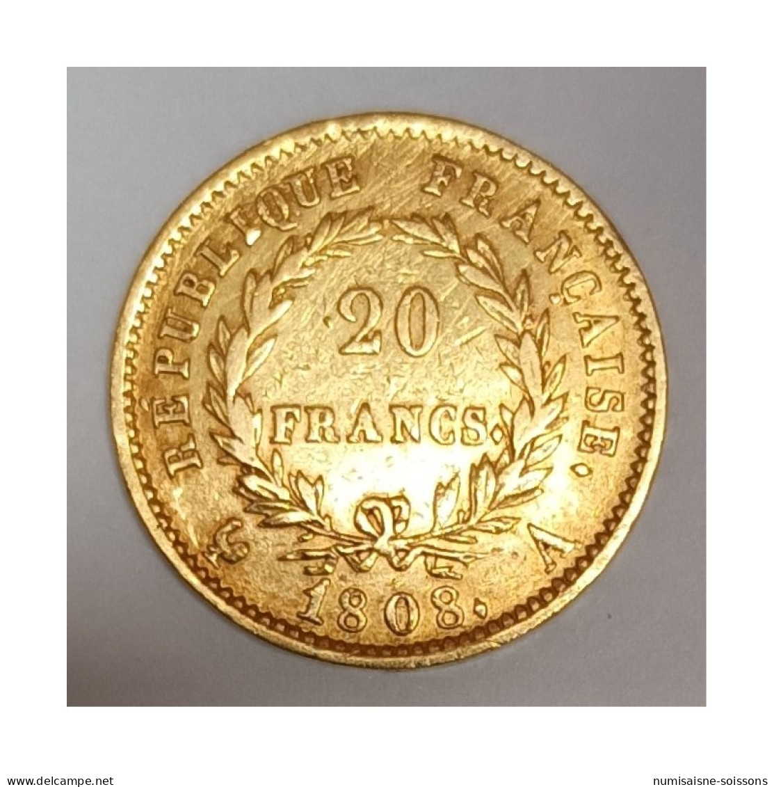 GADOURY 1025 - 20 FRANCS OR 1808 A PARIS - TYPE NAPOLÉON 1ER - KM 687 - TB+ - 20 Francs (oro)