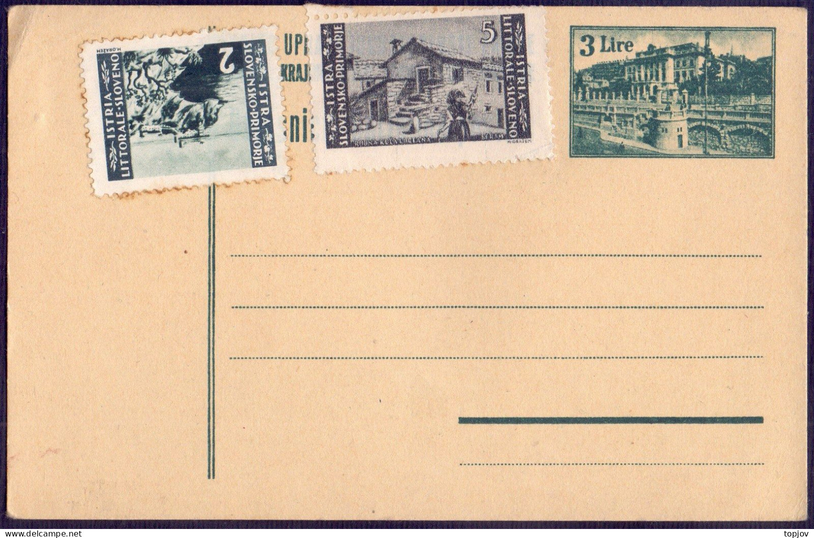 JUGOSLAVIA - LITORALE  ISTRIA - FIUME  RIJEKA - LOCO CARD- 1946 - Postal Stationery