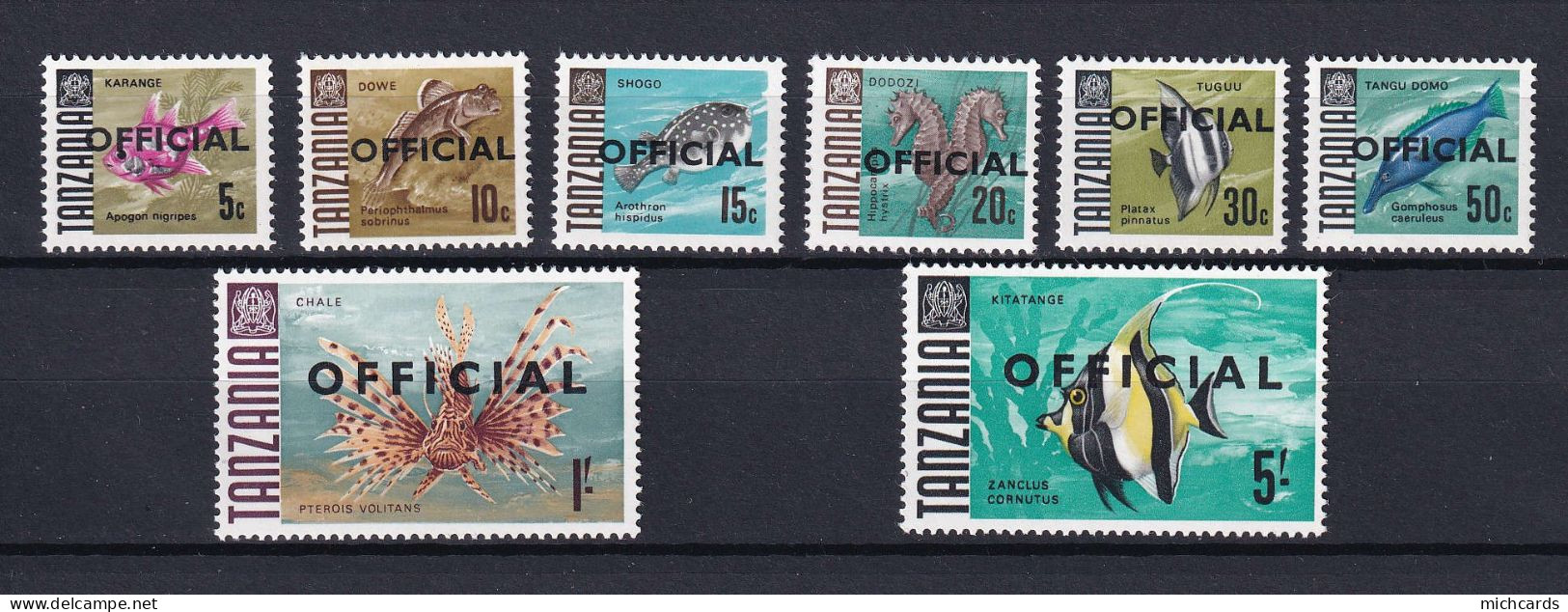 265 TANZANIE 1967 - Y&T 9/16 Service Official - Poisson - Neuf ** (MNH) Sans Charniere - Tansania (1964-...)