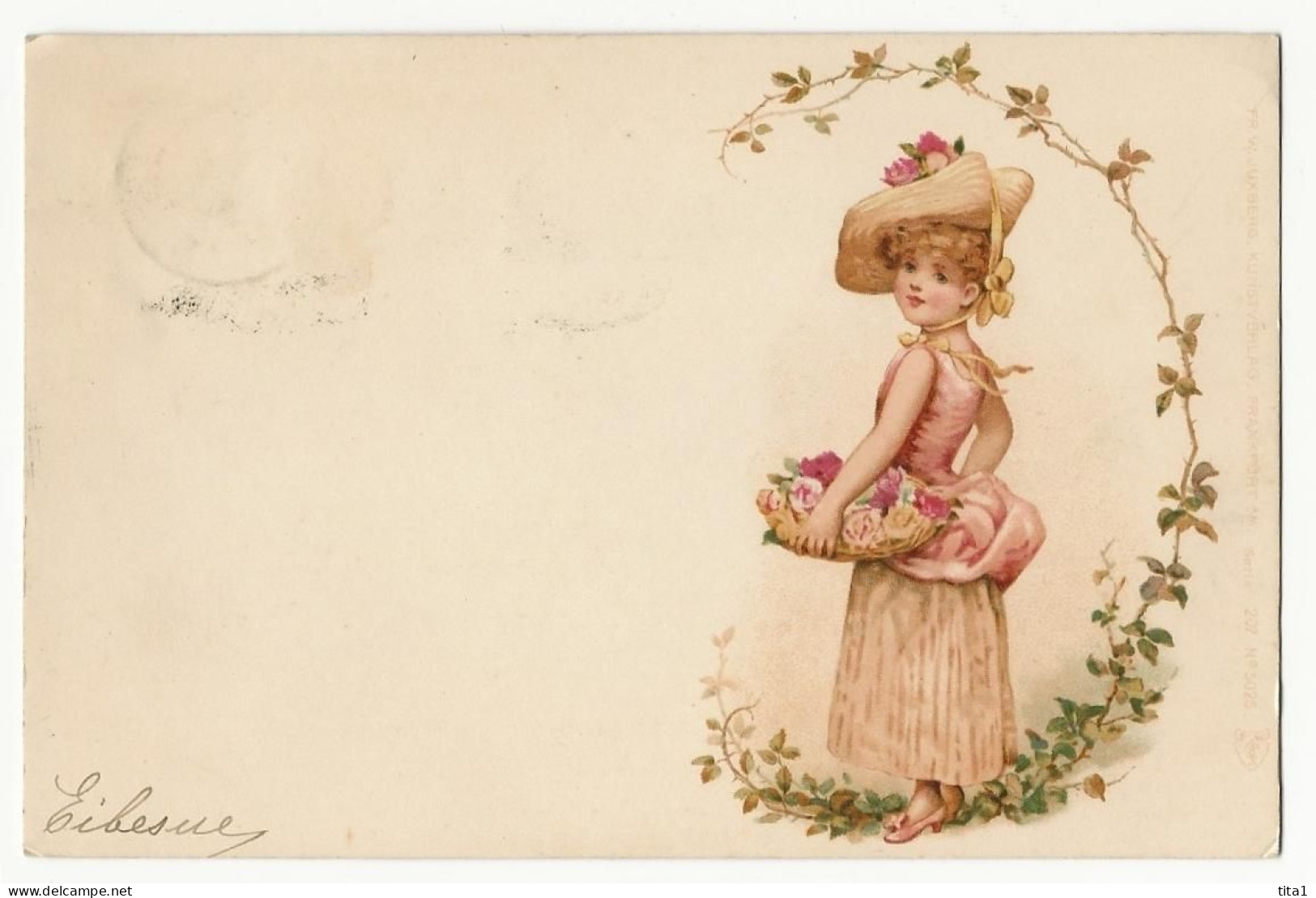 4146 - Fillette Et Fleurs - Children's Drawings