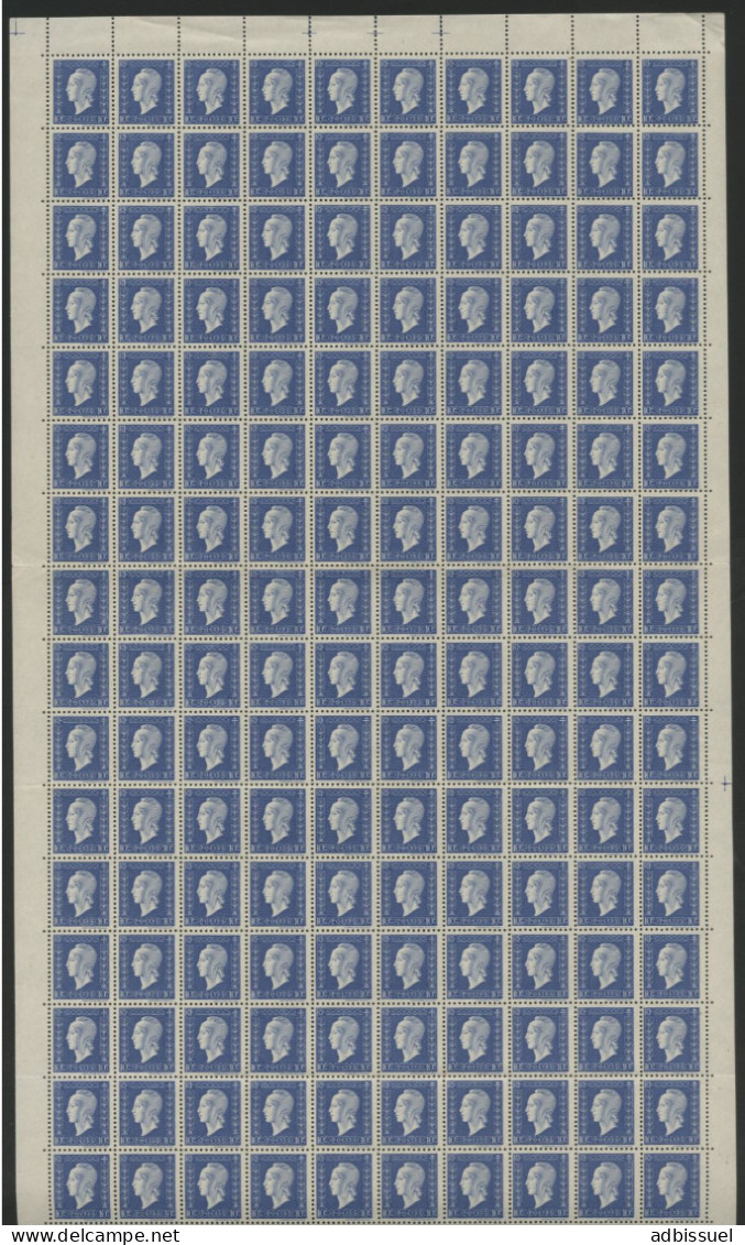 N° 682 10 Ct Bleu Mariane De DULAC Feuille Complète De 200 Ex Neufs ** (MNH) RARE EN FEUILLE COMPLETE Voir Suite - Feuilles Complètes