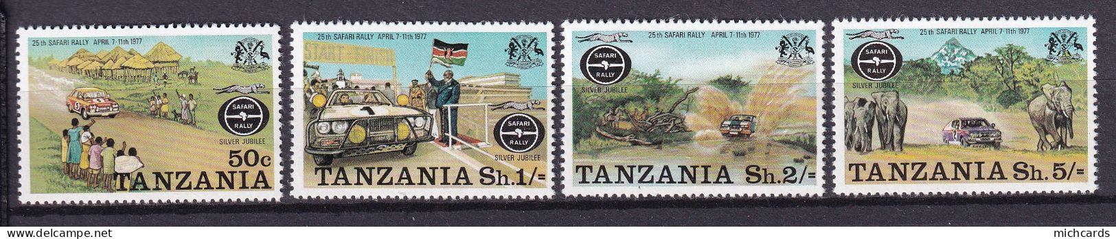 265 TANZANIE 1977 - Y&T 72/75 - Safari Rallye - Neuf ** (MNH) Sans Charniere - Tansania (1964-...)