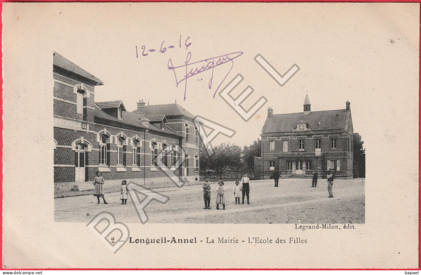 Longueil-Annel (60) - La Mairie - L'École Des Filles (Circulé En 1916) - Longueil Annel