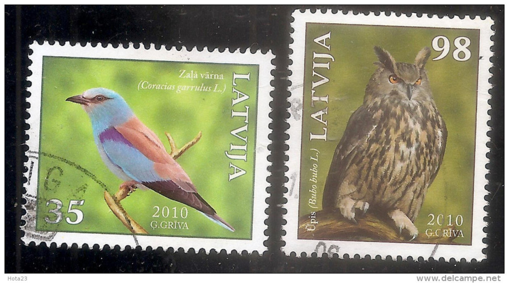 2010 Latvia  Lettonie  Lettland Bird Vogel Oiseau Eagle - Owl Uhu , Green Crow  Rot Buch -- Used (0) - Lettland