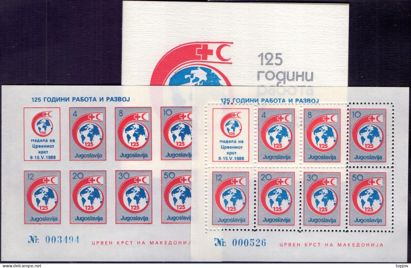 JUGOSLAVIA - RED CROSS 125 Year - PERF + IMPERF  BOOKLET - 1988 - Rotes Kreuz