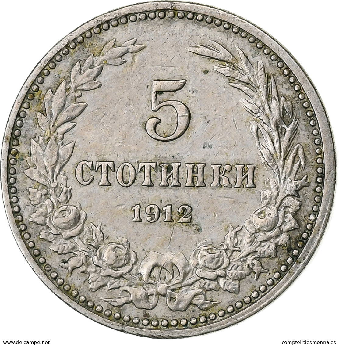 Bulgaria, 5 Stotinki, 1912, TTB, Copper-nickel, KM:24 - Bulgarije