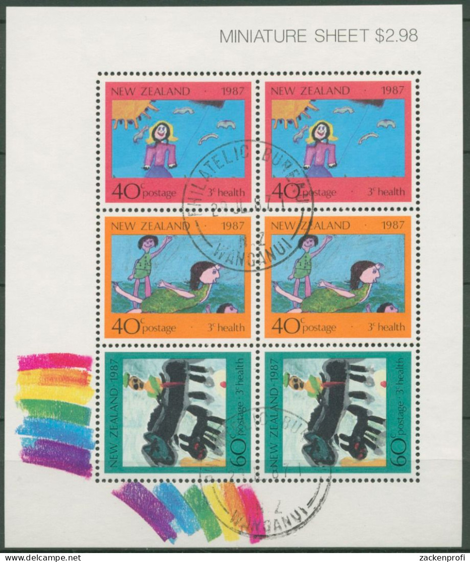 Neuseeland 1987 Gesundheit Kindergemälde 1000/02 K Gestempelt (C25856) - Blocks & Sheetlets