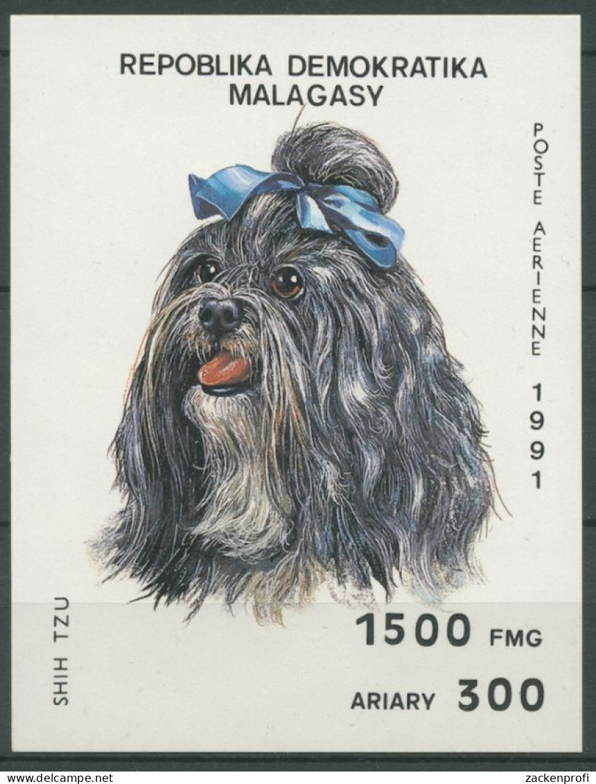 Madagaskar 1991 Hunde Shih Tzu Block 157 Postfrisch (C24395) - Madagascar (1960-...)