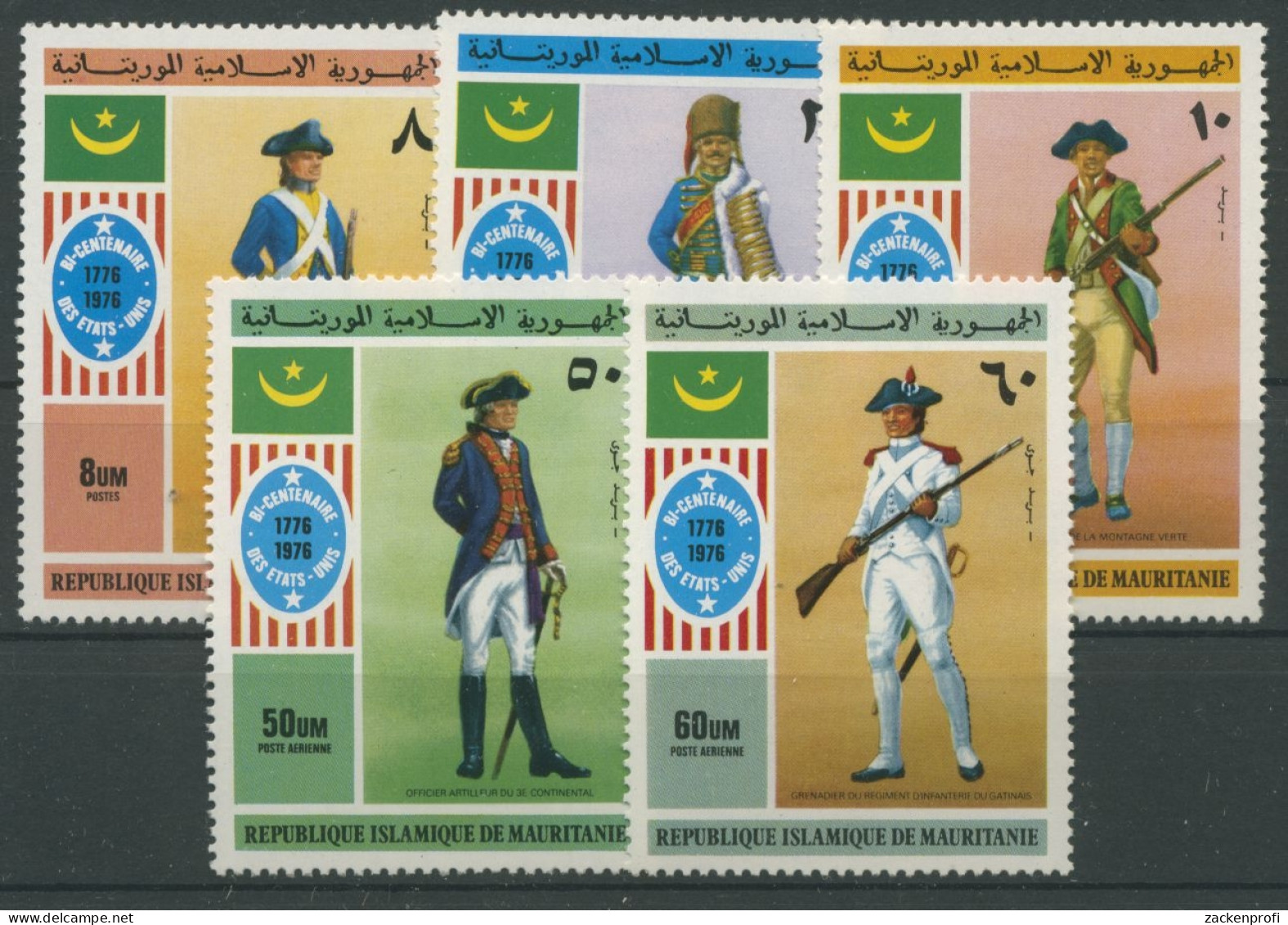 Mauretanien 1976 200 Jahre Unabhängigkeit Der USA 528/32 Postfrisch - Mauritania (1960-...)