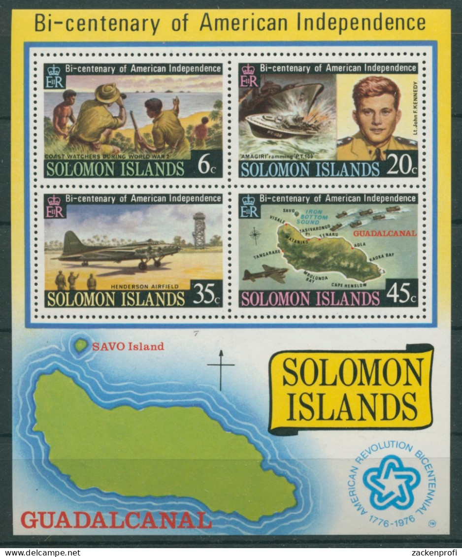 Salomoninseln 1976 200 Jahre Unabhähngigkeit Der USA Block 5 Postfrisch (C21722) - Salomon (Iles 1978-...)