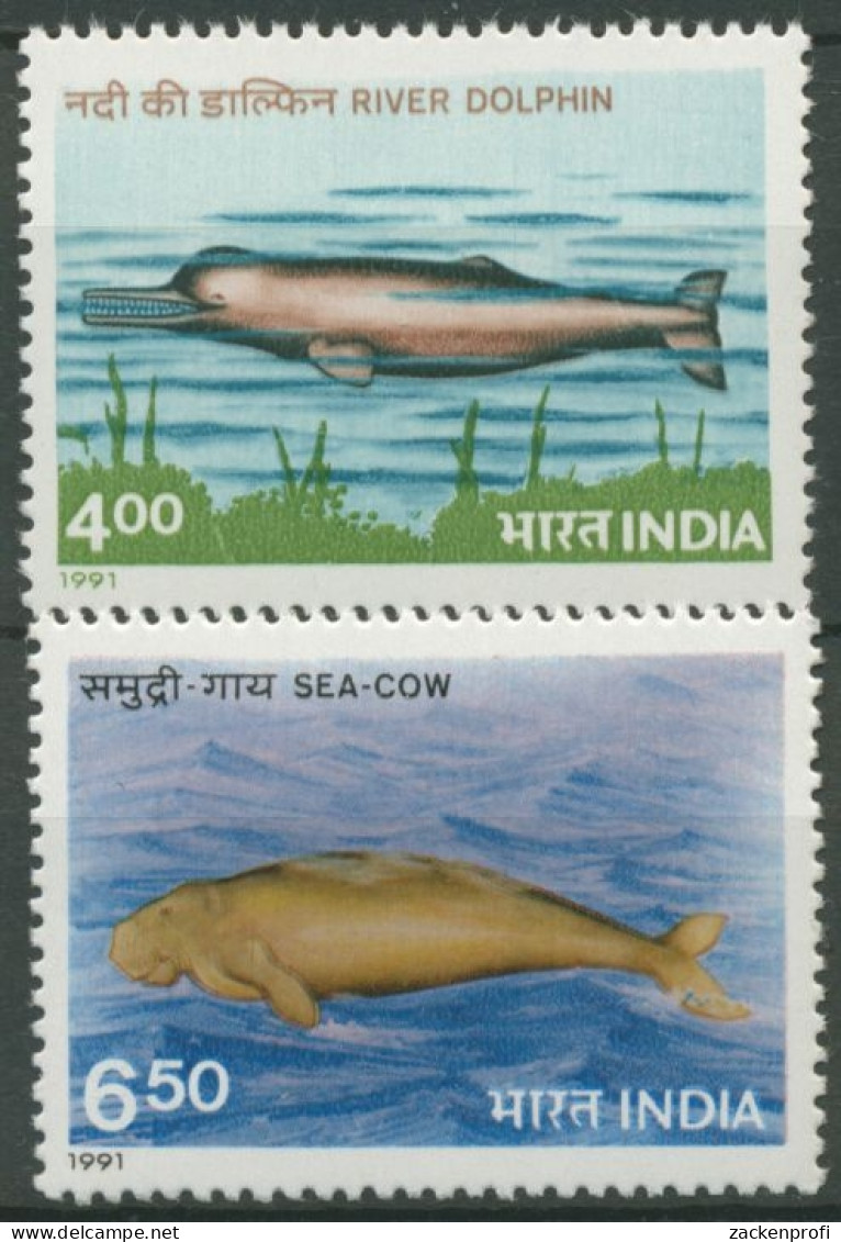 Indien 1991 Fluss- Und Meeressäugetiere 1291/92 Postfrisch - Unused Stamps