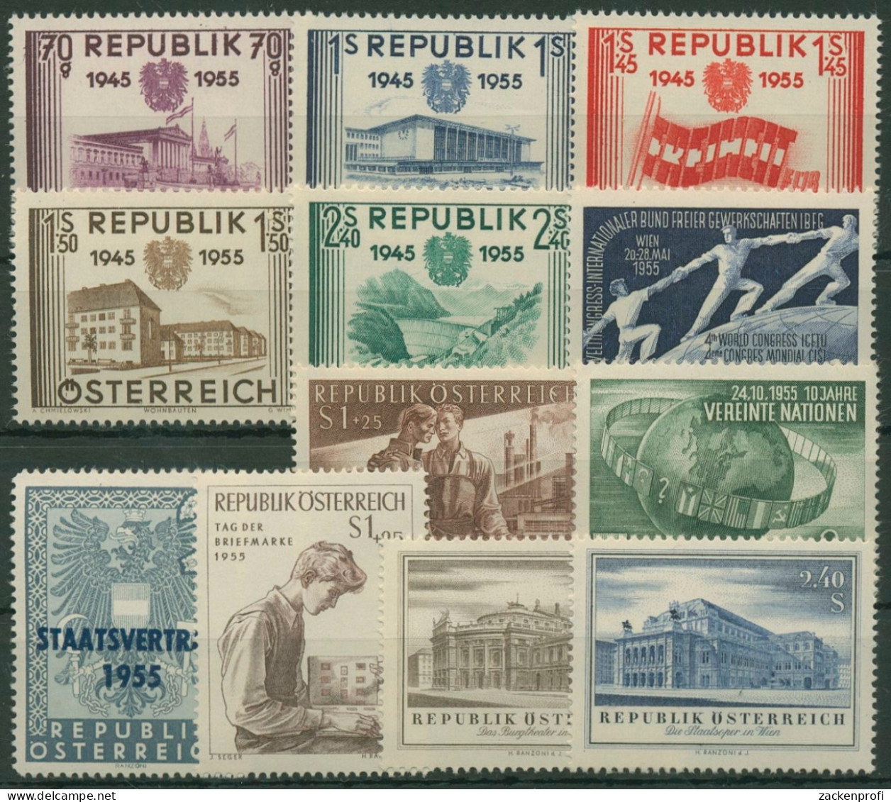 Österreich Jahrgang 1955 Komplett Postfrisch (G6327) - Années Complètes