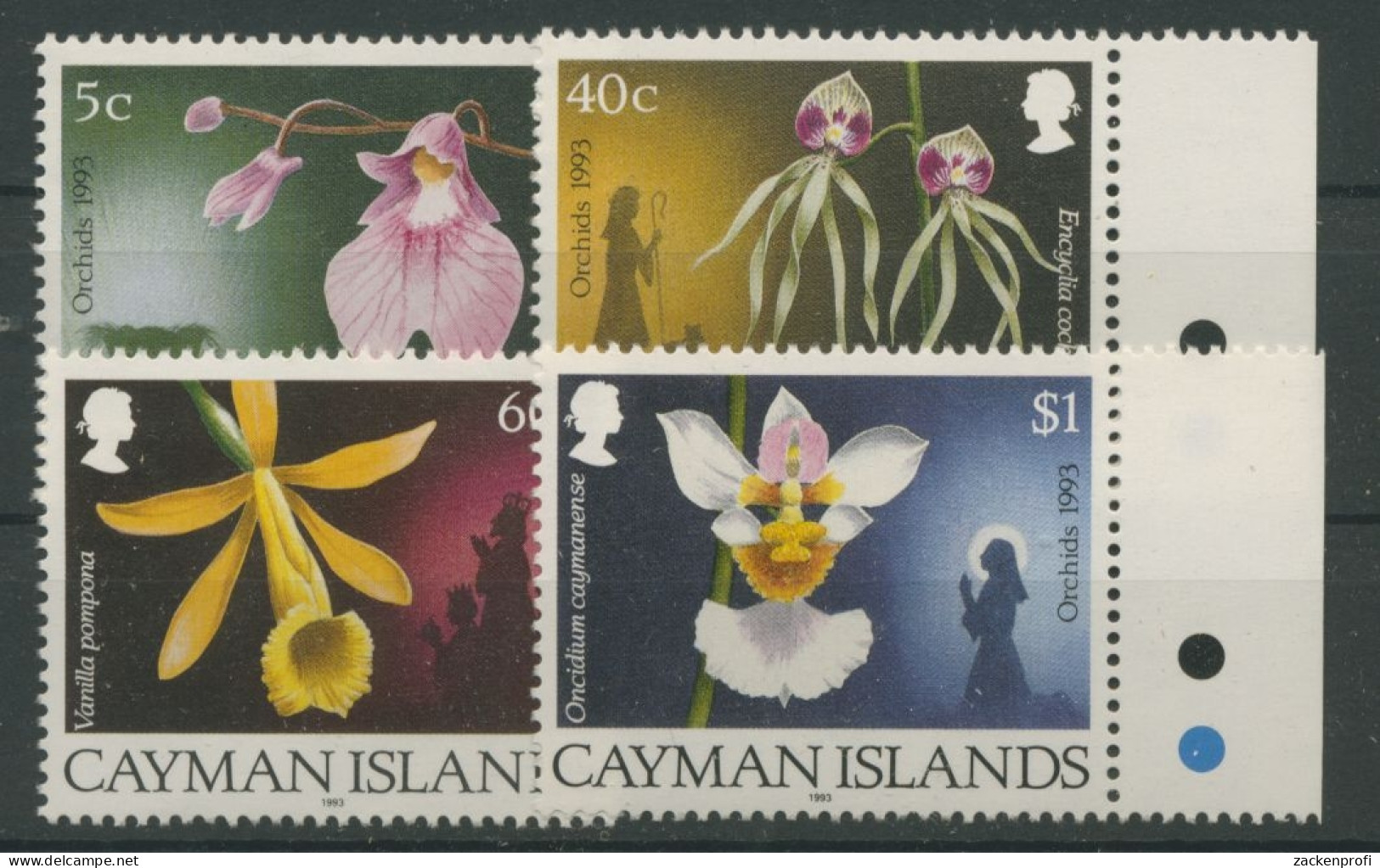 Cayman-Islands 1993 Weihnachten, Orchideen 694/97 Postfrisch - Kaimaninseln