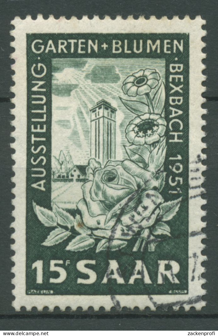 Saarland 1951 Garten Und Blumen 307 Gestempelt - Usados