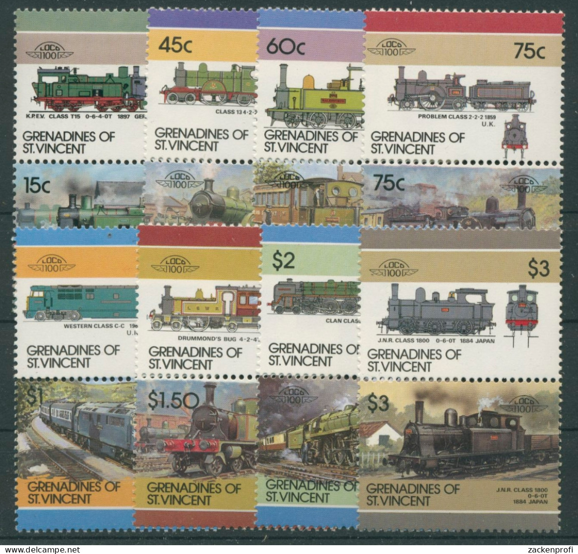 St. Vincent - Grenadinen 1986 Lokomotiven 458/73 Postfrisch - St.Vincent Y Las Granadinas