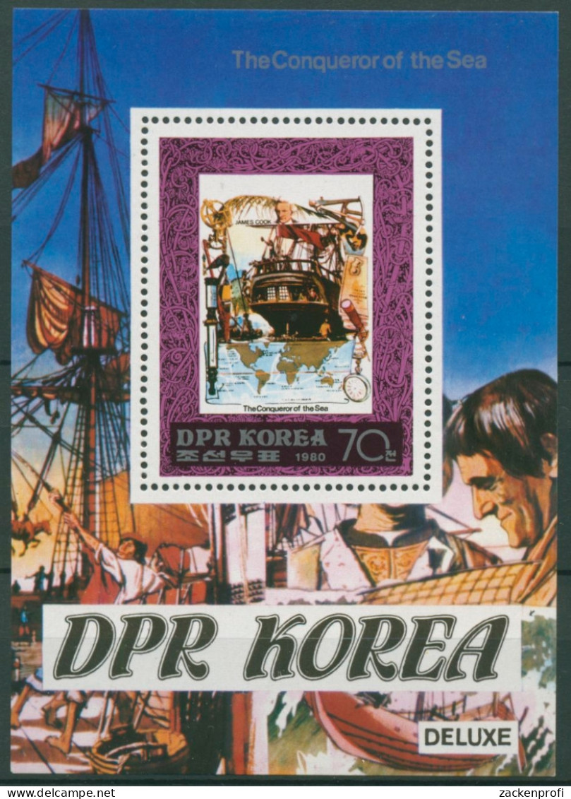 Korea (Nord) 1980 Seefahrer: James Cook Block 72 Postfrisch (C74691) - Corea Del Nord