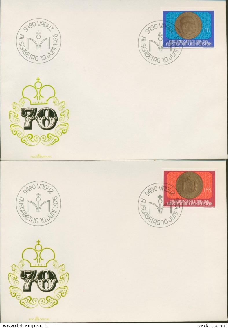 Liechtenstein 1976 Ersttagsbrief FDC 649/50 Blockeinzelmarken Aus Bl.10 (X16590) - FDC