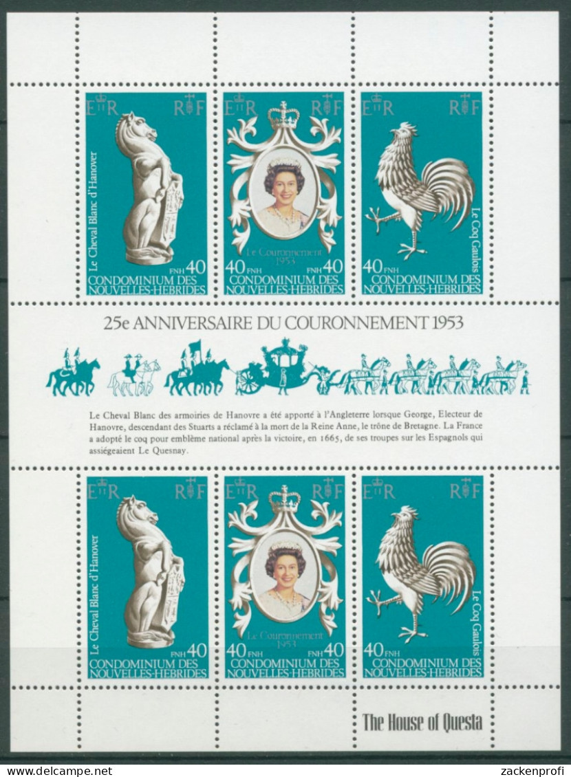Neue Hebriden 1978 Krönungsjubiläum Elisabeth II. 516/18 K Postfrisch (C27888) - Hojas Y Bloques