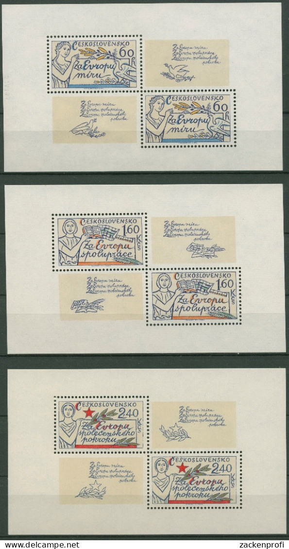 Tschechoslowakei 1977 Frieden U. Zusammenarbeit 2407/09 K Postfrisch (C91887) - Blocs-feuillets