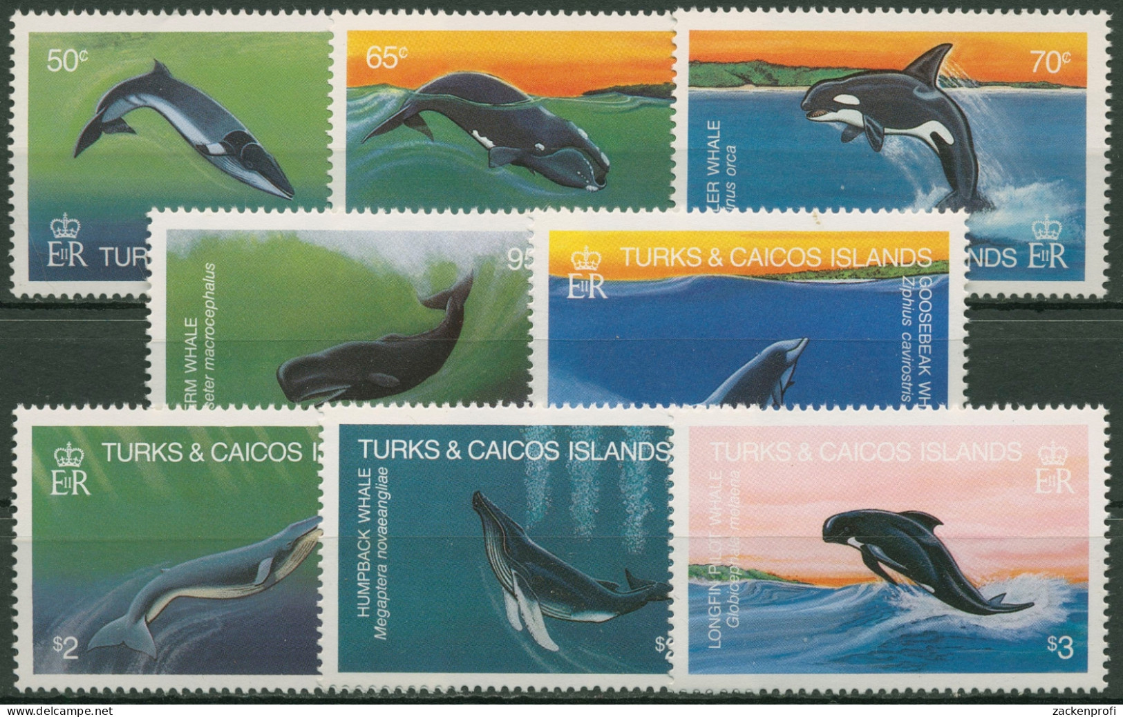 Turks- Und Caicos-Inseln 1983 Tiere Meerestiere Wale 634/41 Postfrisch - Turks- En Caicoseilanden