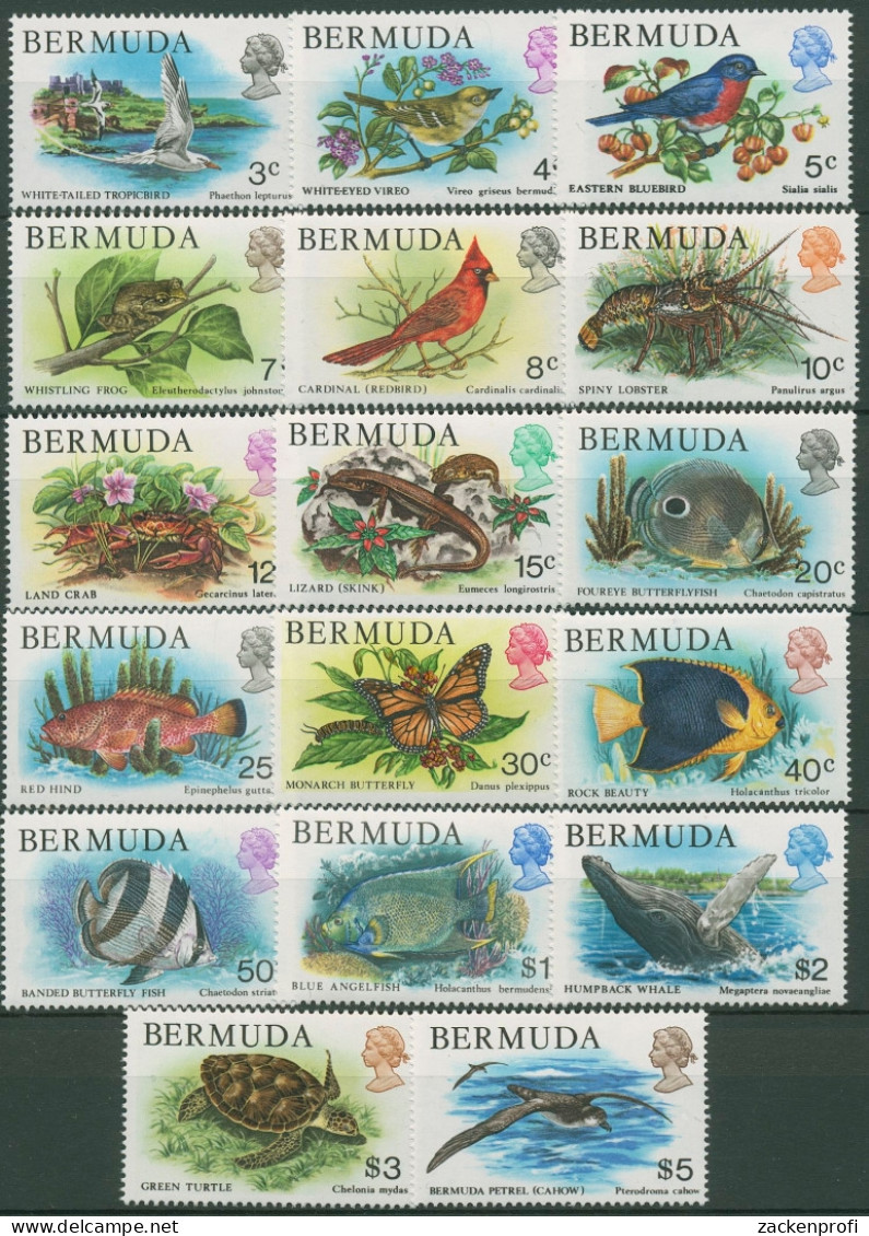 Bermuda-Inseln 1978 Tiere: Landkrabbe, Buckelwal, Schildkröte 352/68 Postfrisch - Bermudes