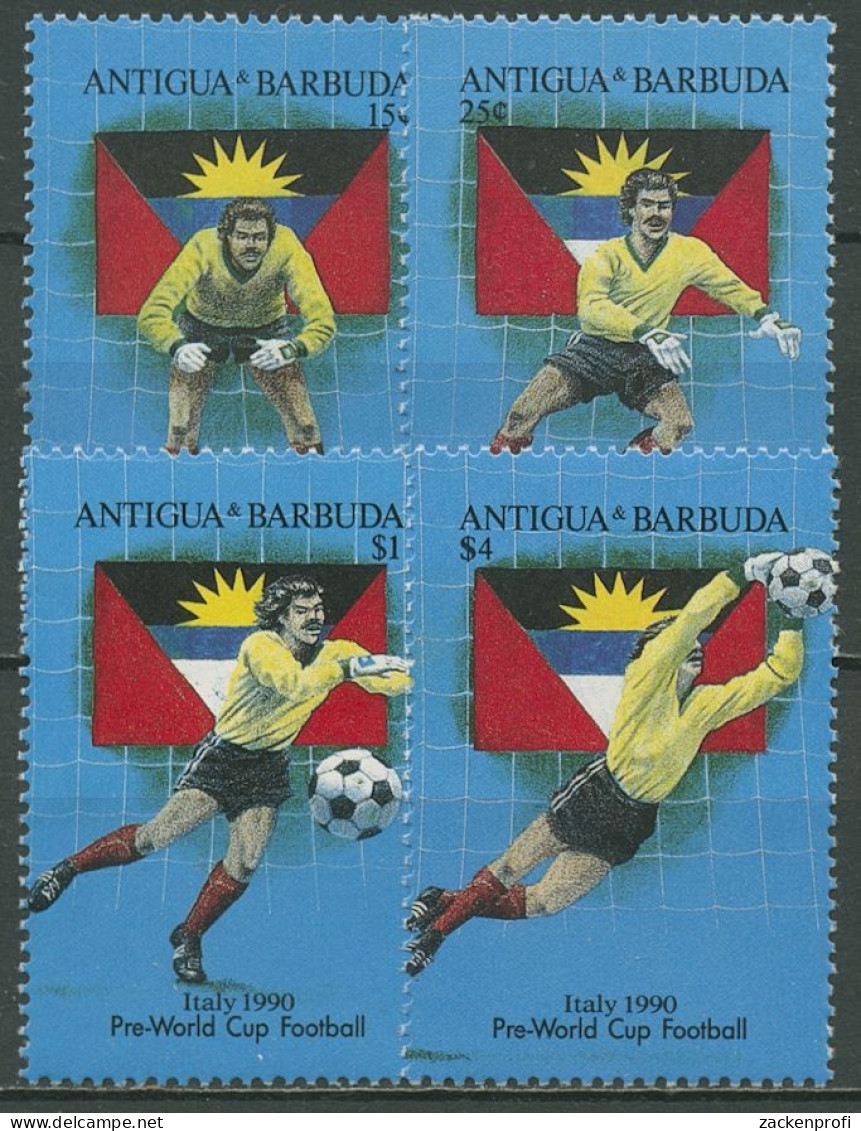 Antigua & Barbuda 1990 Fußballweltmeister 1990 Deutschland 1418/21 Postfrisch - Antigua Et Barbuda (1981-...)