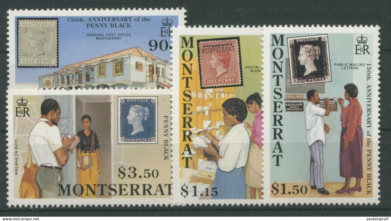 Montserrat 1990 150 Jahre Briefmarken Alte Briefmarken 776/79 Postfrisch - Montserrat