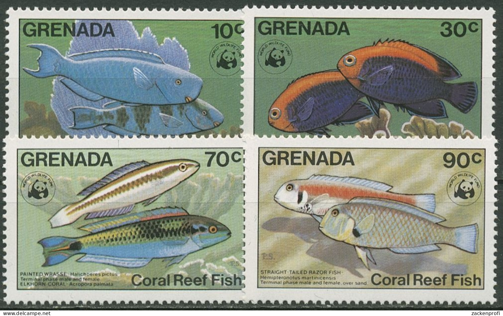 Grenada 1984 WWF Tiere Fische 1299/02 Postfrisch - Grenada (1974-...)