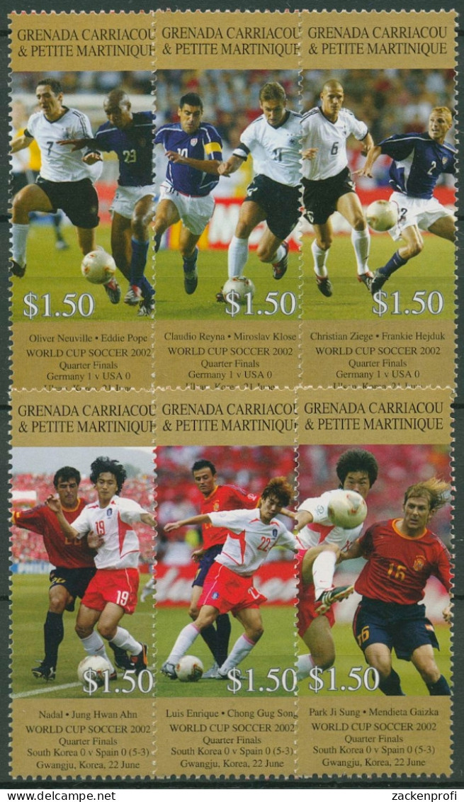 Grenada-Grenadinen 2002 Fußball-WM Japan Südkorea 3860/65 Postfrisch - Grenada (1974-...)