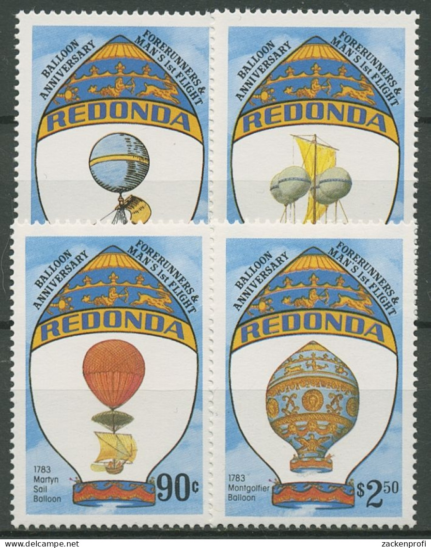 Antigua - Redonda 1983 Luftfahrt Ballonfahrt 133/36 Postfrisch - Antigua Und Barbuda (1981-...)